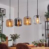 Lauden pendant light Amber, chrome, clear, 4-light sources