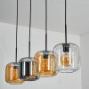 Lauden pendant light Amber, chrome, clear, 4-light sources