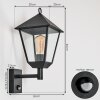 Anfei outdoor wall light black, 1-light source, Motion sensor