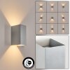 Hoods outdoor wall light, Up & Down Light, wall light LED silver, 1-light source