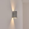 Hoods outdoor wall light, Up & Down Light, wall light LED silver, 1-light source