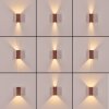 Hoods outdoor wall light, Up & Down Light, wall light LED rust-coloured, 1-light source