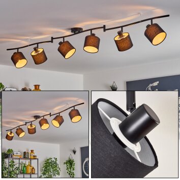 Alsen ceiling light black, 6-light sources