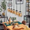 Vevino pendant light Amber, clear, 5-light sources