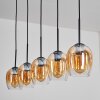 Vevino pendant light Amber, clear, 5-light sources