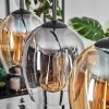 Vevino pendant light Amber, clear, Smoke-coloured, 5-light sources