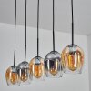 Vevino pendant light Amber, clear, Smoke-coloured, 5-light sources