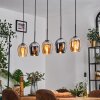 Vevino pendant light Amber, chrome, 5-light sources