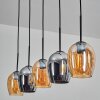 Vevino pendant light Amber, chrome, 5-light sources