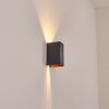 Hoods outdoor wall light, Up & Down Light, wall light LED copper, black, 1-light source