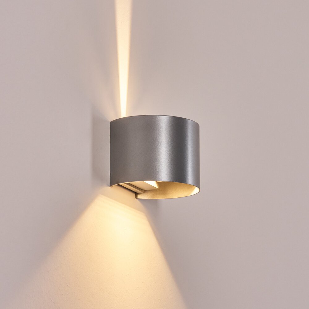 Tamarin outdoor wall light, Up & Down Light, wall light LED silver, 1-light source