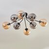 Gastor ceiling light 87 cm black, 8-light sources