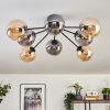 Gastor ceiling light 87 cm black, 8-light sources