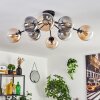 Gastor ceiling light 87 cm black, 8-light sources