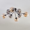 Gastor ceiling light 87 cm black, 8-light sources