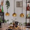 Ripoll pendant light gold, clear, 3-light sources