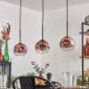 Ripoll pendant light clear, coppery, 3-light sources