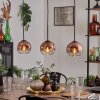 Ripoll pendant light clear, coppery, 3-light sources