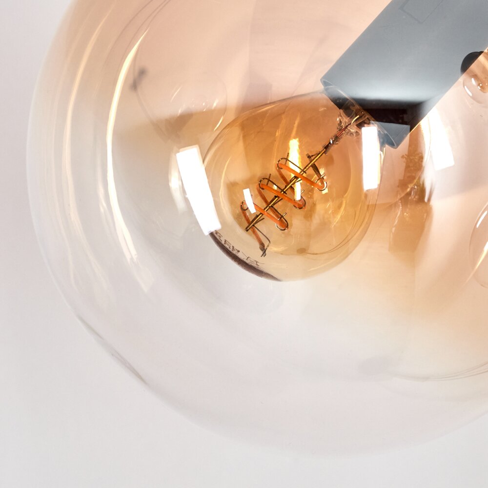 Gastor floor lamp Amber, clear, Smoke-coloured, 3-light sources