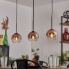 Koyoto pendant light clear, coppery, 3-light sources