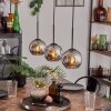 Ripoll pendant light chrome, Smoke-coloured, 3-light sources