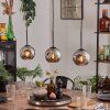 Ripoll pendant light chrome, Smoke-coloured, 3-light sources