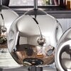 Ripoll pendant light chrome, Smoke-coloured, 3-light sources