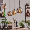 Ripoll pendant light chrome, Smoke-coloured, 3-light sources