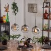 Ripoll pendant light clear, Smoke-coloured, 3-light sources