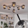 Gastor ceiling light 74 cm clear, Smoke-coloured, 6-light sources