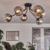 Gastor ceiling light 74 cm clear, Smoke-coloured, 6-light sources