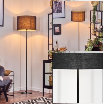 Bassagoda floor lamp black, white, 1-light source