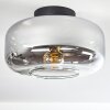 Boza ceiling light chrome, clear, Smoke-coloured, 1-light source