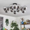 Gastor ceiling light chrome, Smoke-coloured, 12-light sources