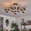 Gastor ceiling light chrome, Smoke-coloured, 12-light sources