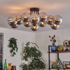 Gastor ceiling light chrome, Smoke-coloured, 12-light sources