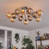 Gastor ceiling light 91 cm Amber, Smoke-coloured, 12-light sources