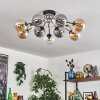 Gastor ceiling light 91 cm Amber, clear, Smoke-coloured, 12-light sources