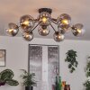 Gastor ceiling light 91 cm clear, Smoke-coloured, 12-light sources