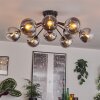 Gastor ceiling light 91 cm chrome, clear, Smoke-coloured, 12-light sources