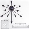 Gastor ceiling light 91 cm clear, 12-light sources