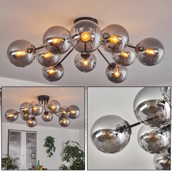 Gastor ceiling light 83 cm Smoke-coloured, 10-light sources