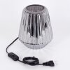 Telhais table lamp, Reading light chrome, smoke coloured, black, 1-light source