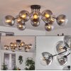 Gastor ceiling light 83 cm clear, Smoke-coloured, 10-light sources