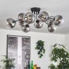 Gastor ceiling light 83 cm clear, Smoke-coloured, 10-light sources