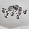 Gastor ceiling light 83 cm chrome, clear, 10-light sources