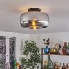 Boza ceiling light chrome, Smoke-coloured, 1-light source