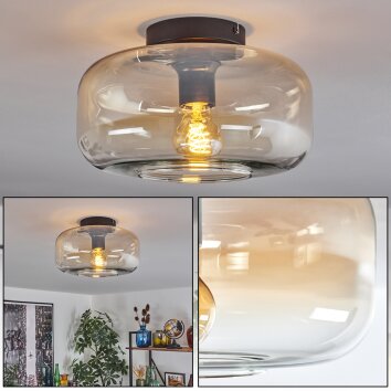 Boza ceiling light Amber, clear, 1-light source