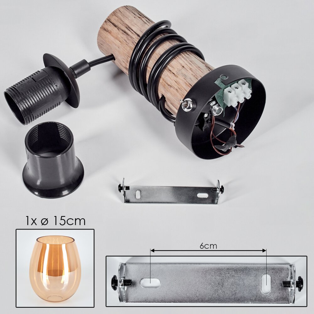 Vevino wall light Ecru, black, 1-light source