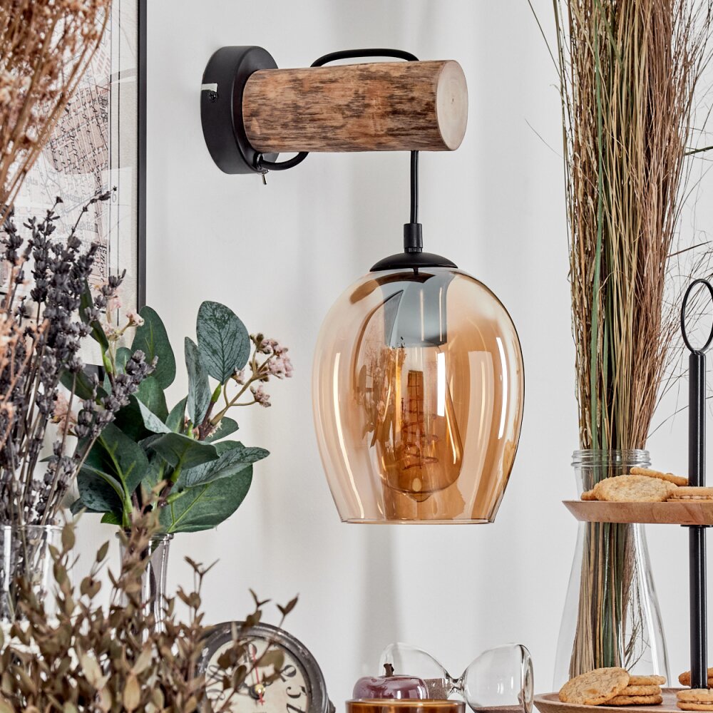 Vevino wall light Ecru, black, 1-light source
